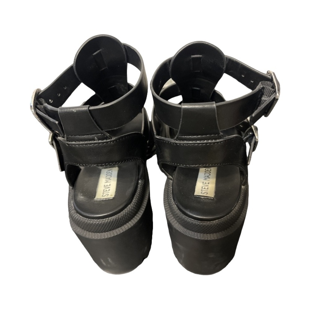 Steve Madden Black Chunky Platform Heels - Picture 5 of 9